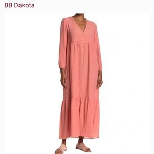 BB Dakota By Steve Madden Long Sleeve Gauze Printed House Dress. Sz: M